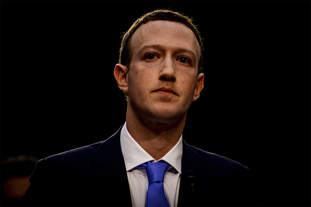 Mark Zuckerberg, CEO of Facebook, testifying before a joint hearing of the Senate Judiciary and Commerce committees, April 10 2018 (photograph by Douglas Christian/ZUMA Wire/Alamy Live News)